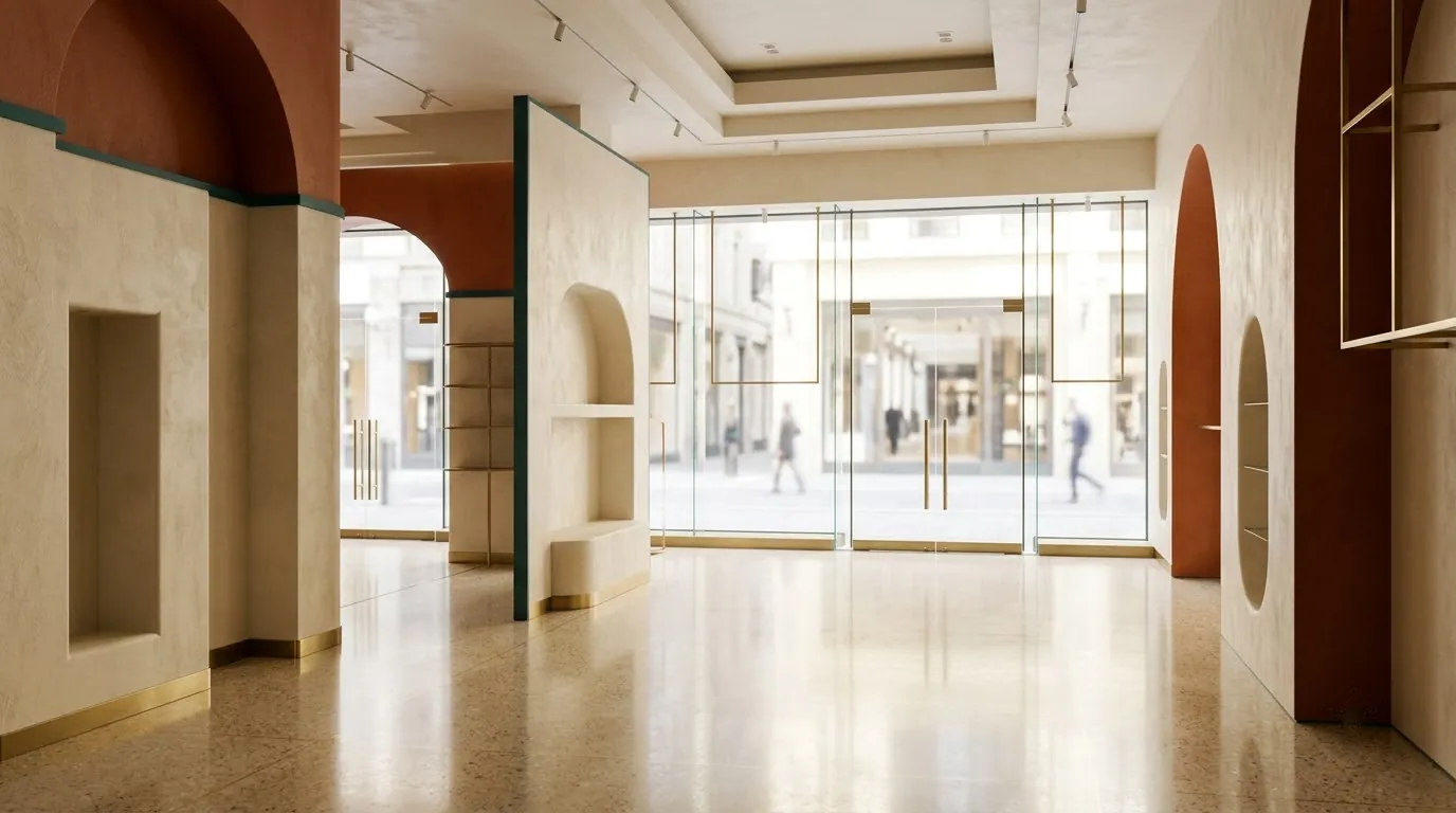 An empty premium storefront ready for a new brand